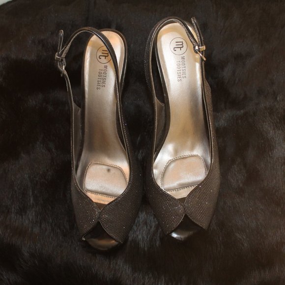 black glitter heels - Picture 2 of 4